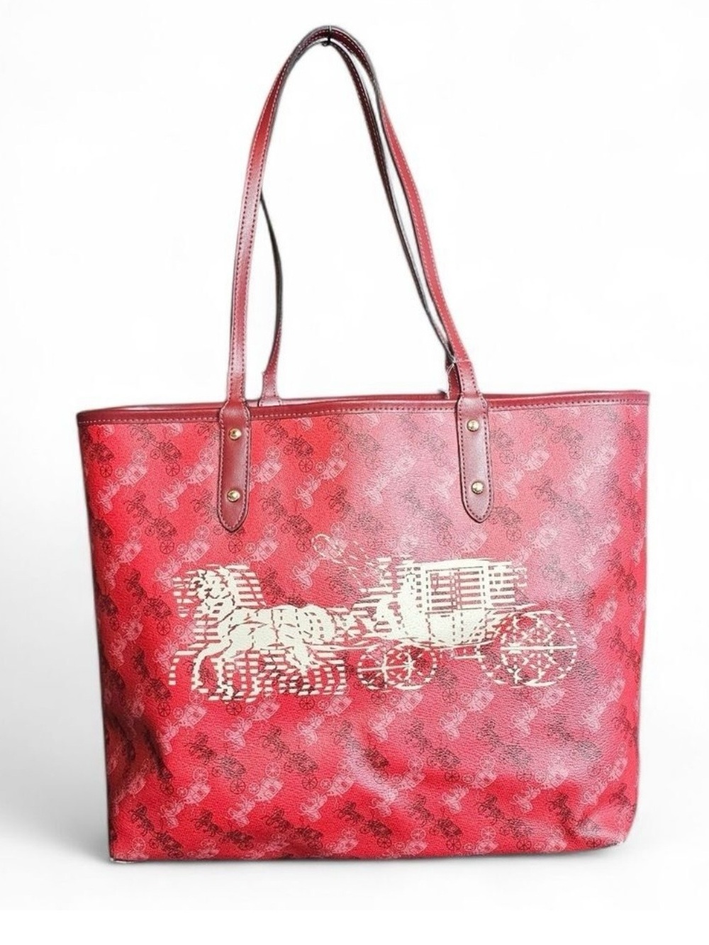 Coach Reversible City Tote With Horse And Carriage Print